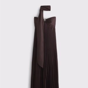 The Abercrombie A&F Giselle Strapless Scarf Babydoll Maxi Dress Brown